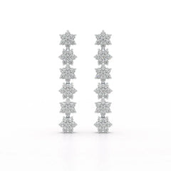 1.35 CT Star Shaped Lab Diamond Dangle Wedding Earrings - Jama Jewels