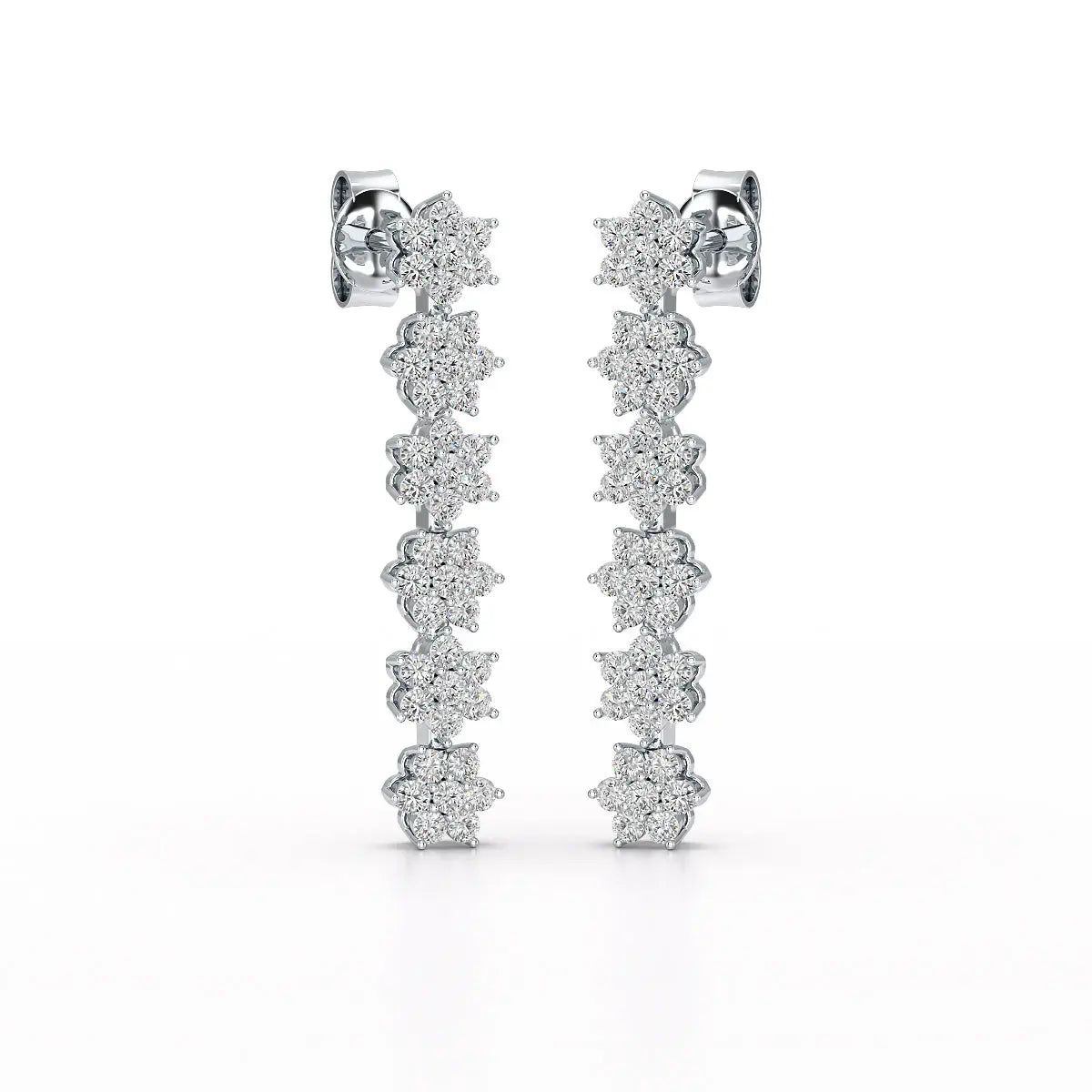 1.35 CT Star Shaped Lab Diamond Dangle Wedding Earrings - Jama Jewels