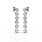 1.35 CT Star Shaped Lab Diamond Dangle Wedding Earrings - Jama Jewels