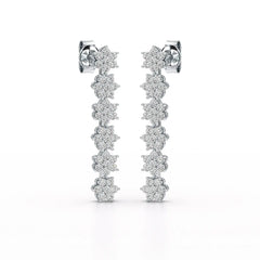 1.35 CT Star Shaped Lab Diamond Dangle Wedding Earrings - Jama Jewels
