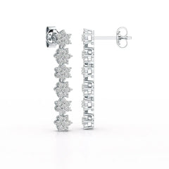 1.35 CT Star Shaped Lab Diamond Dangle Wedding Earrings - Jama Jewels