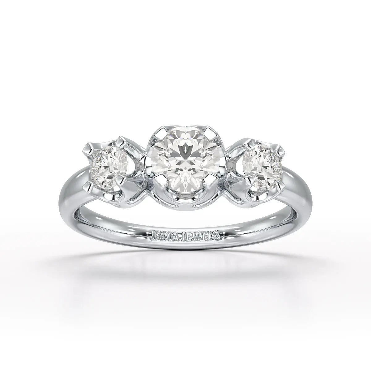 0.85 CT Round Thin Lab Grown Diamond Ring - Jama Jewels