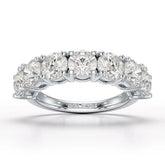 3.6 CT Half Classic Round Lab Diamonds Engagement Ring - Jama Jewels