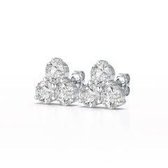 2 CT Three Stone Round Lab Diamond Earring