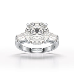 6.56 CT Three Stone Lab Diamond Ring - Jama Jewels