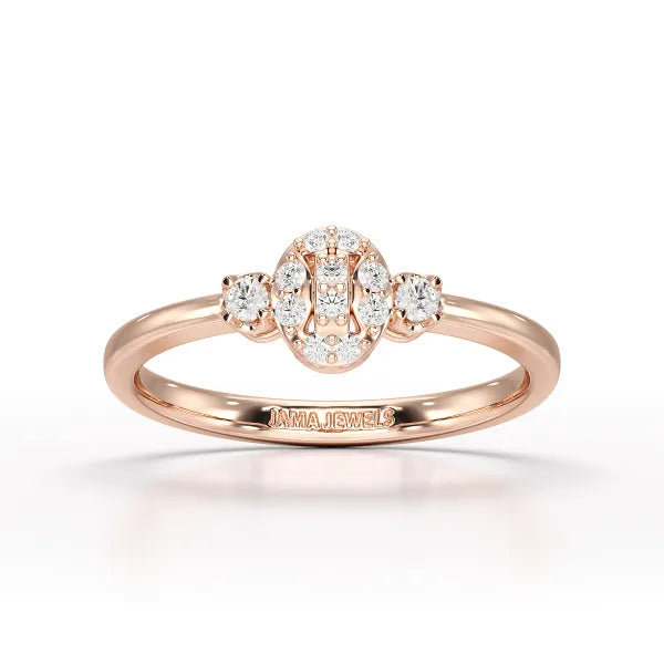 0.13 CT Round White Lab Grown Diamond Ring - Jama Jewels 