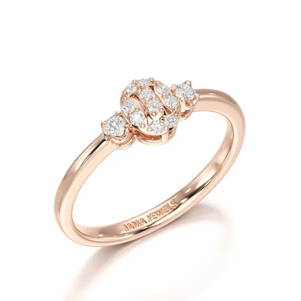 0.13 CT Round White Lab Grown Diamond Ring - Jama Jewels 