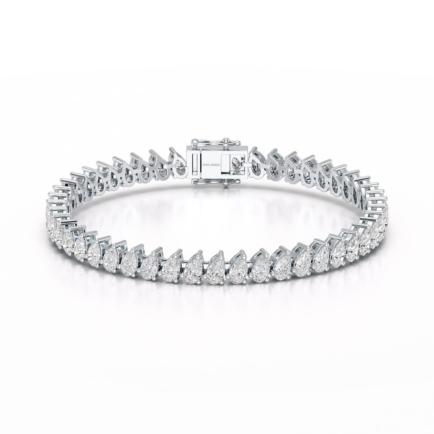11.75 CT Pear Lab Grown Diamond Tennis Bracelet