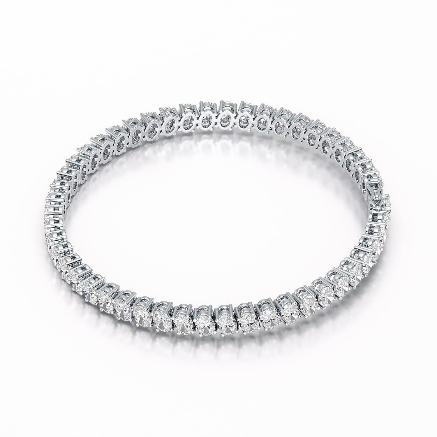 11.70 CT Oval Lab Grown Diamond Tennis Bracelet