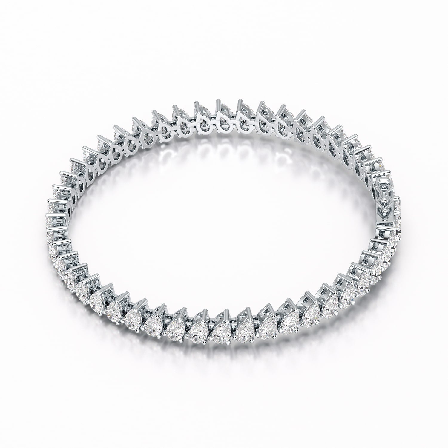 11.75 CT Pear Lab Grown Diamond Tennis Bracelet