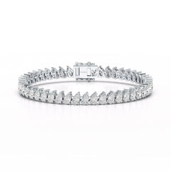 11.75 CT Pear Lab Grown Diamond Tennis Bracelet