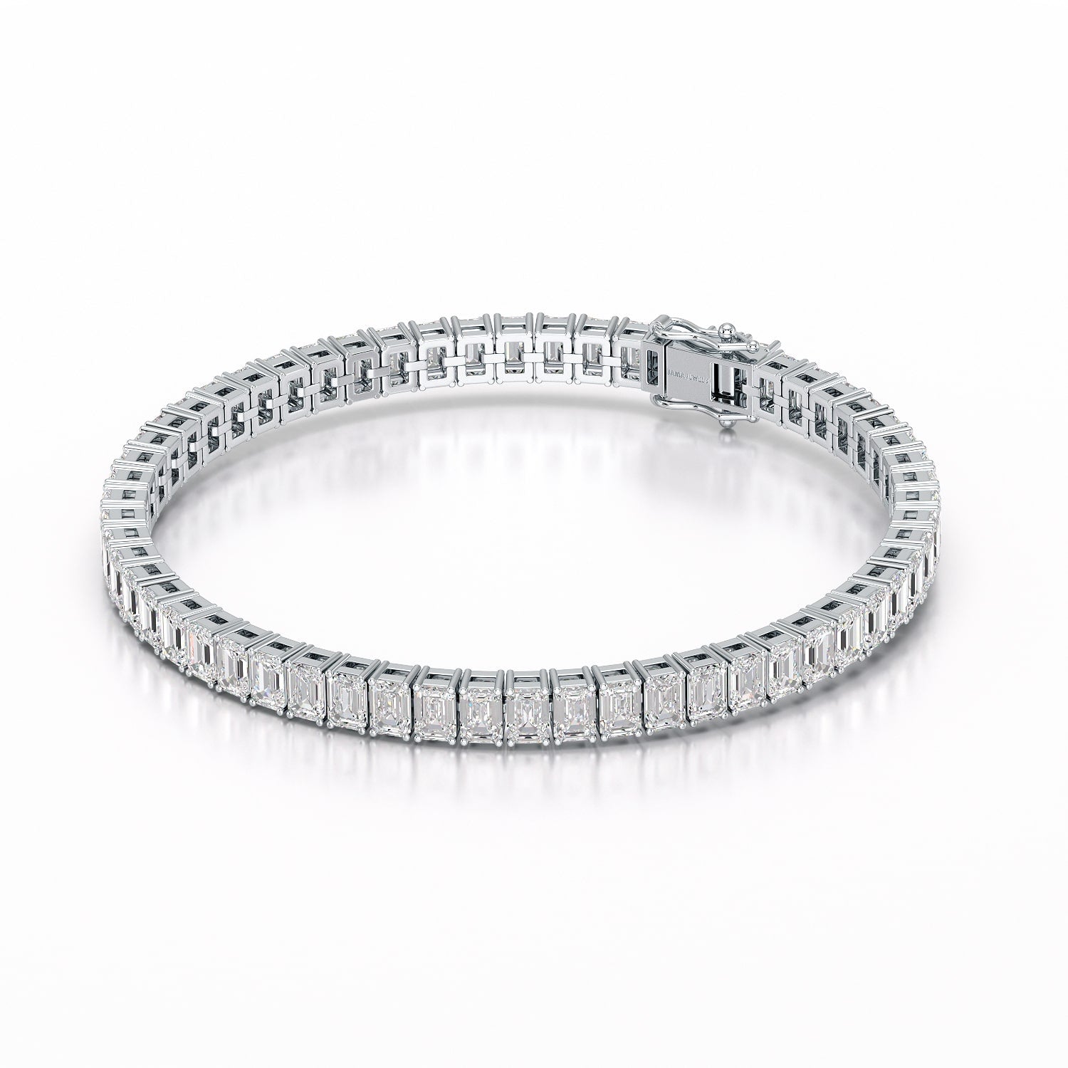 14.25 CT  Emerald Cut Tennis Lab Diamond Bracelet