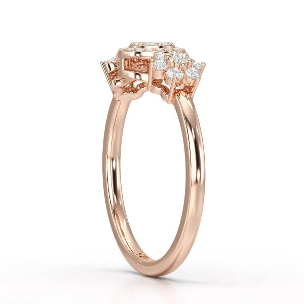 0.35 CT Round Cut Lab Diamond Engagement Ring