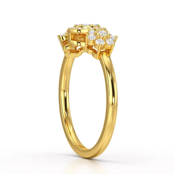 0.35 CT Round Cut Lab Diamond Engagement Ring