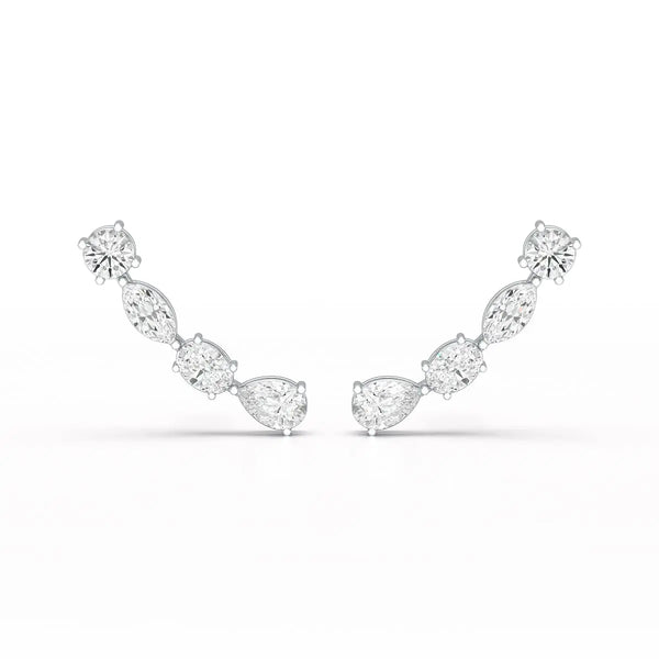 0.40 CT Multi Shape Lab Diamond Cascade Earrings