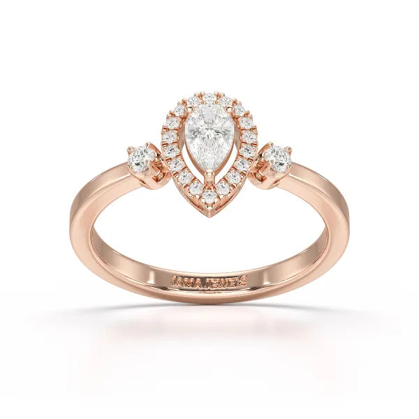 0.43 CT Pear Cut Lab Diamond Ring