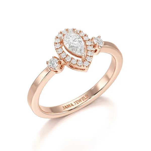 0.43 CT Pear Cut Lab Diamond Ring