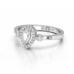 0.43 CT Pear Cut Lab Diamond Ring