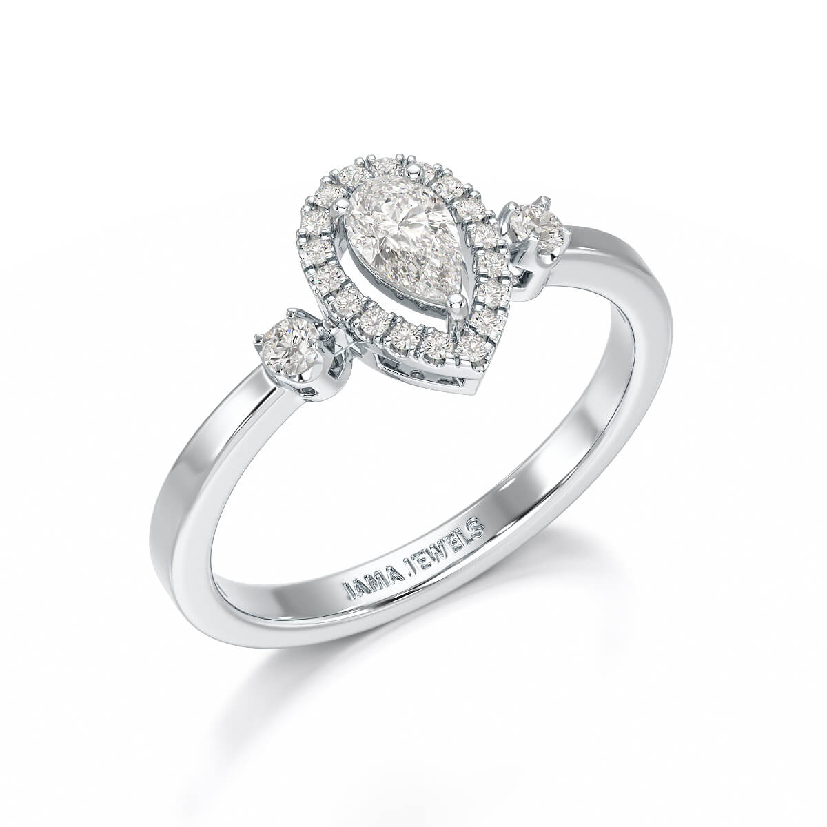 0.43 CT Pear Cut Lab Diamond Ring