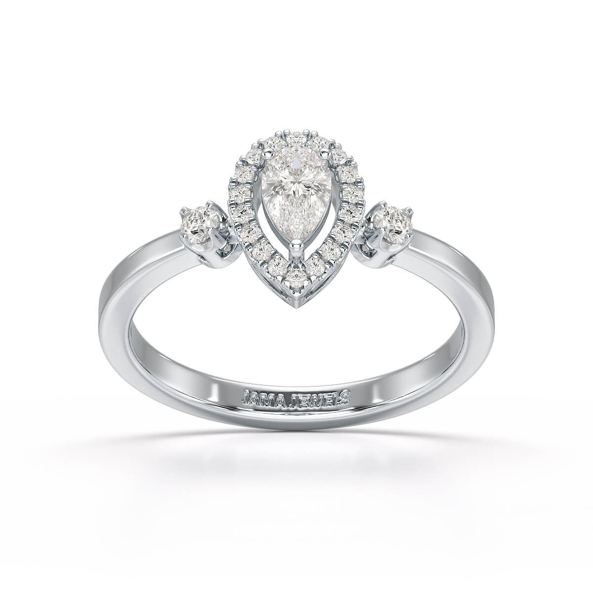 0.43 CT Pear Cut Lab Diamond Ring