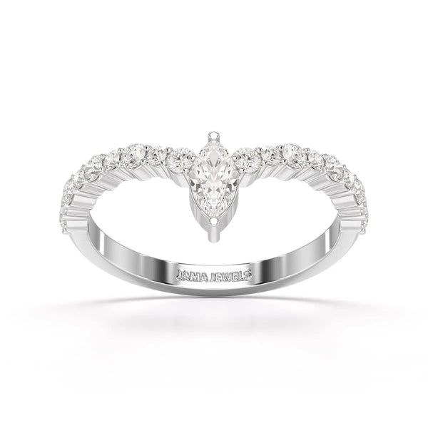 0.44 CT Marquise Half Eternity Diamond Ring