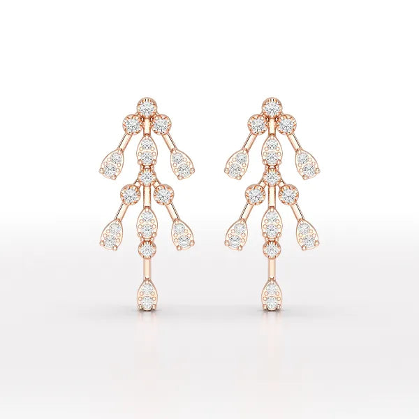 0.46 CT Lab Diamond Dangle Earring - Jama Jewels 