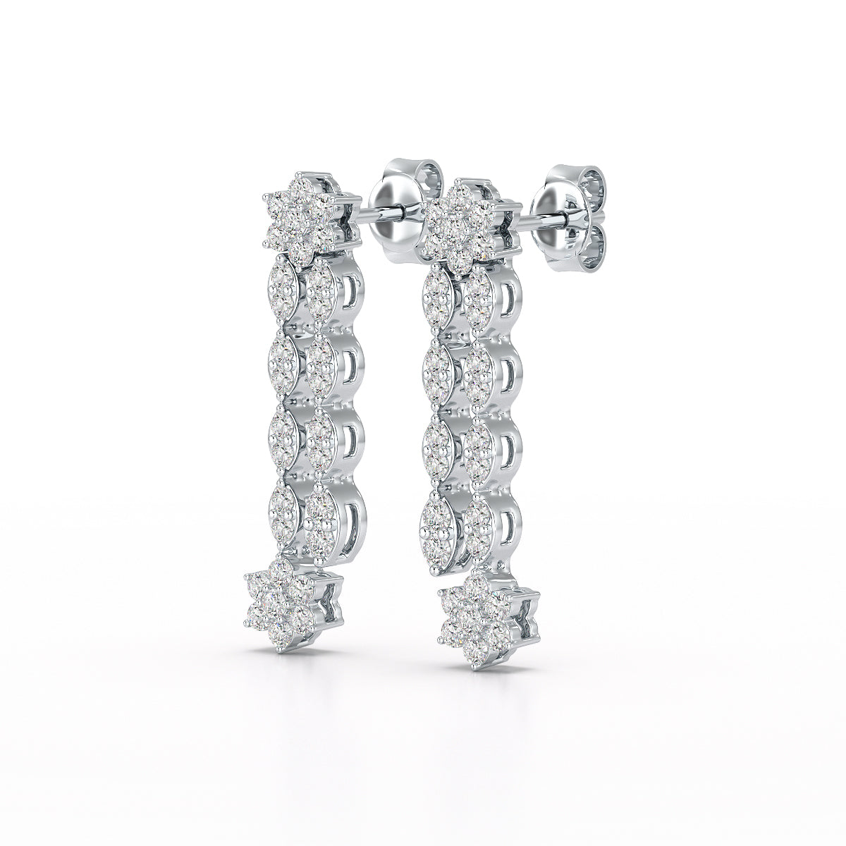 0.79 CT Drop & Dangle Lab Diamond Wedding Earrings - Jama Jewels 