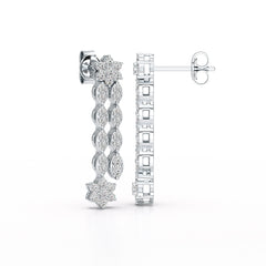 0.79 CT Drop & Dangle Lab Diamond Wedding Earrings - Jama Jewels 