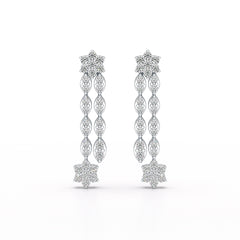 0.79 CT Drop & Dangle Lab Diamond Wedding Earrings - Jama Jewels 