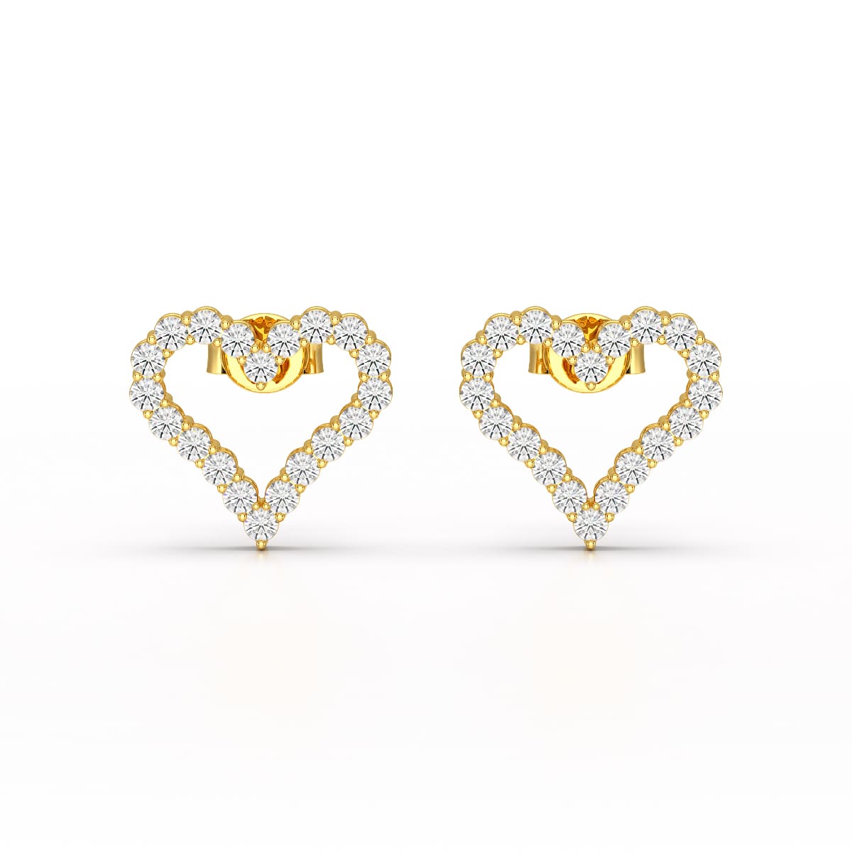 0.56 CT Heart Shaped Lab Diamond Stud Earrings