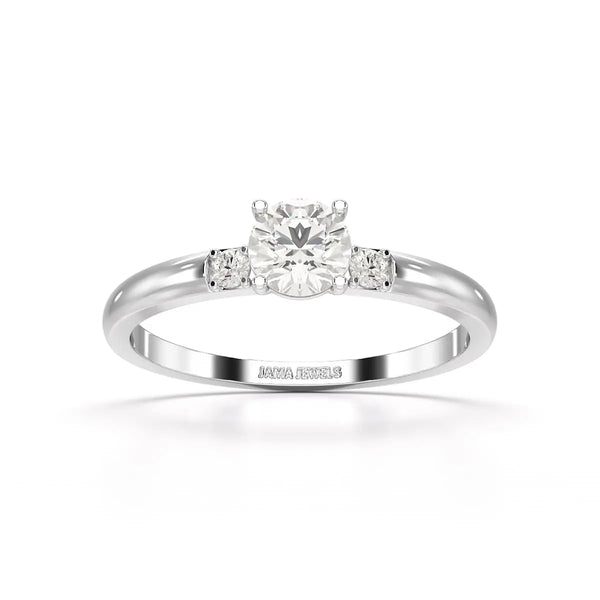 0.57 CT Round Cut Lab Diamond Three Stone Ring