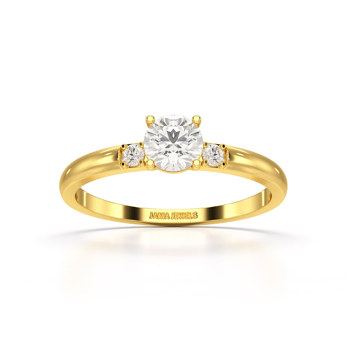0.57 CT Lab Diamond Simple Three Stone Ring
