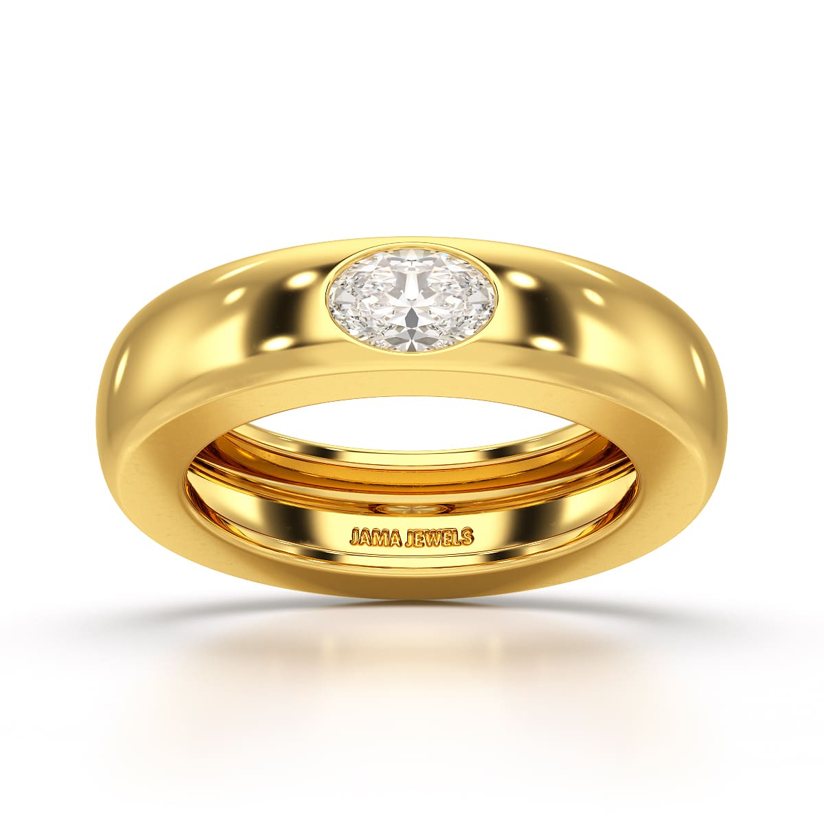 0.5 CT Oval Lab Diamond Simple Wedding Band