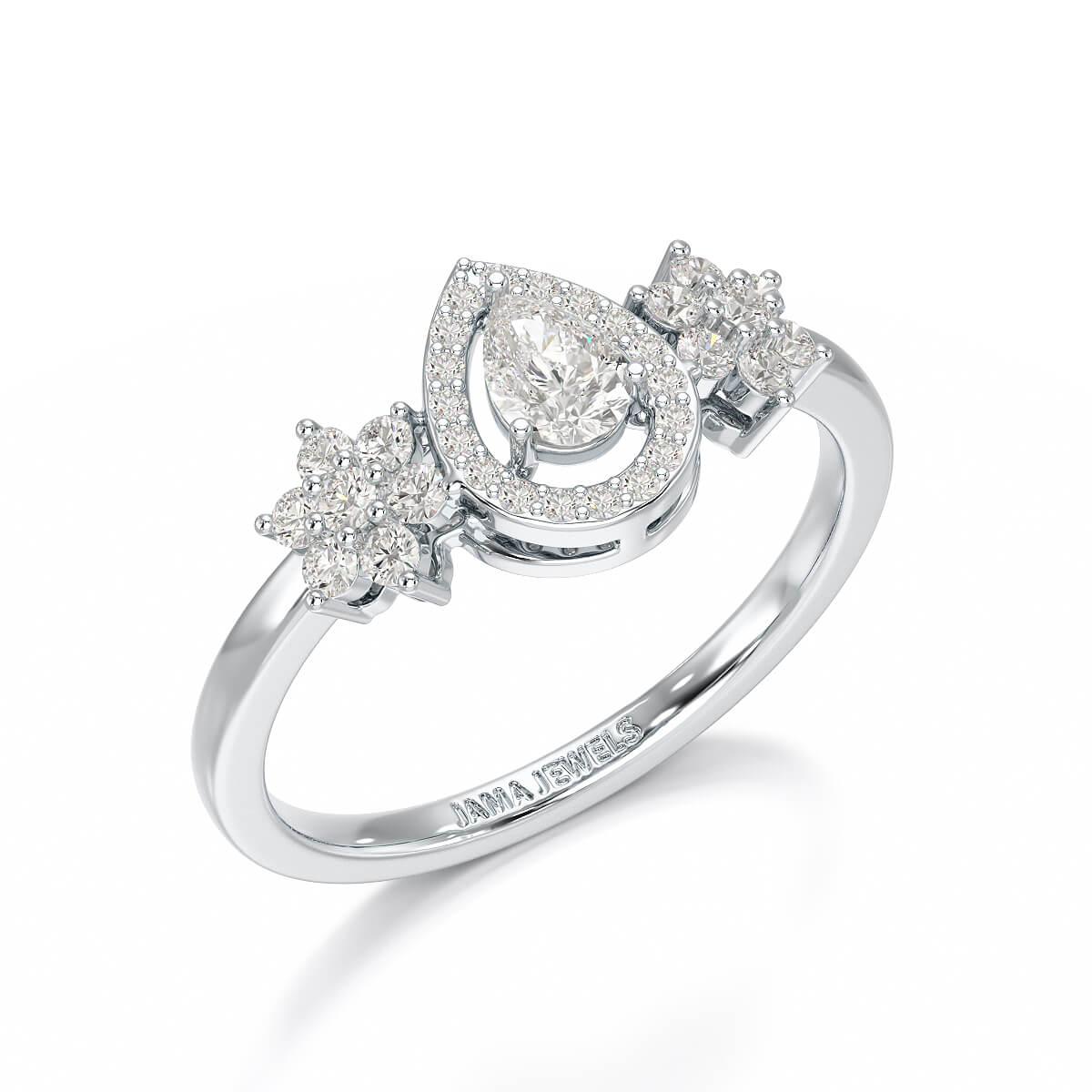 Pear Cut 0.5 CT Lab Grown Diamond Ring