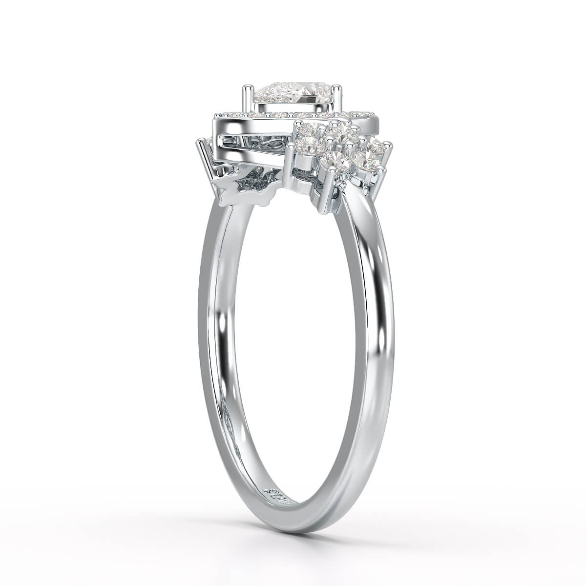 Pear Cut 0.5 CT Lab Grown Diamond Ring