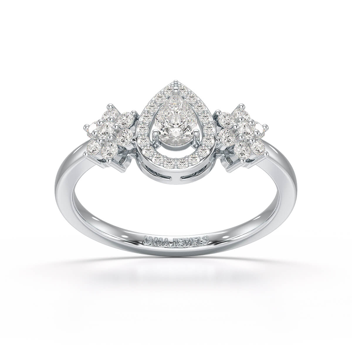 Pear Cut 0.5 CT Lab Grown Diamond Ring