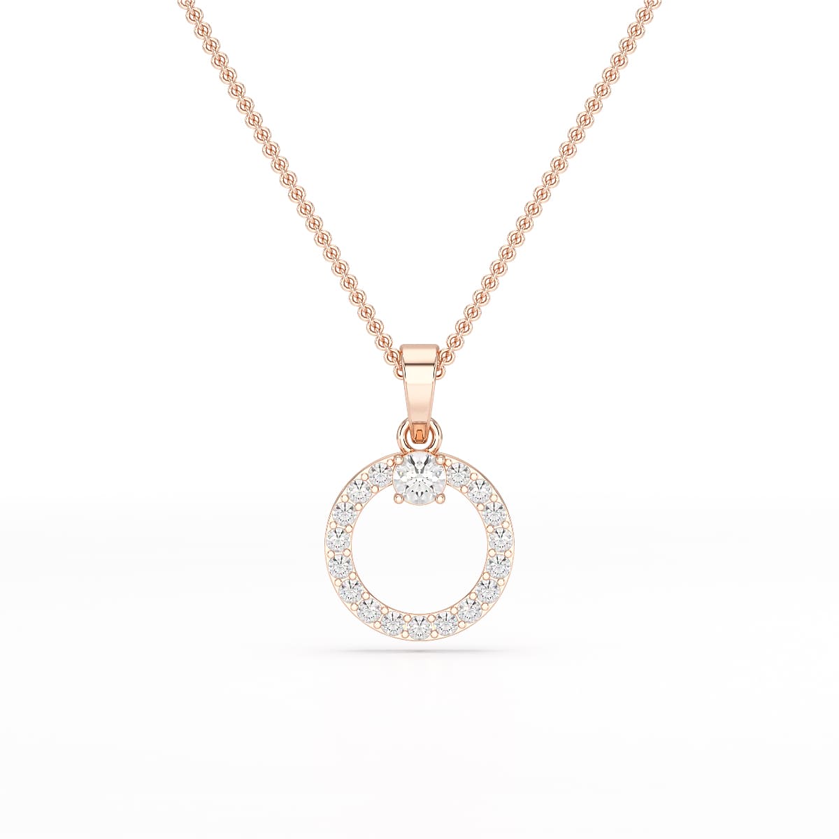 0.71 CT Lab Diamond Round Pendant