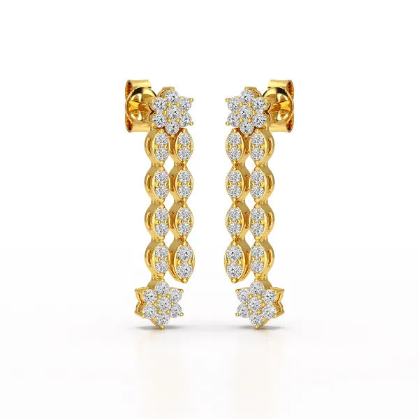 0.79 CT Drop & Dangle Lab Diamond Wedding Earrings - Jama Jewels 