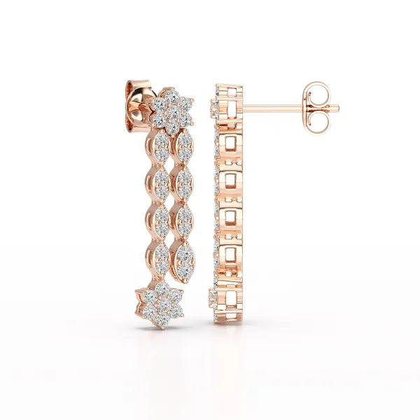 0.79 CT Drop & Dangle Lab Diamond Wedding Earrings - Jama Jewels 