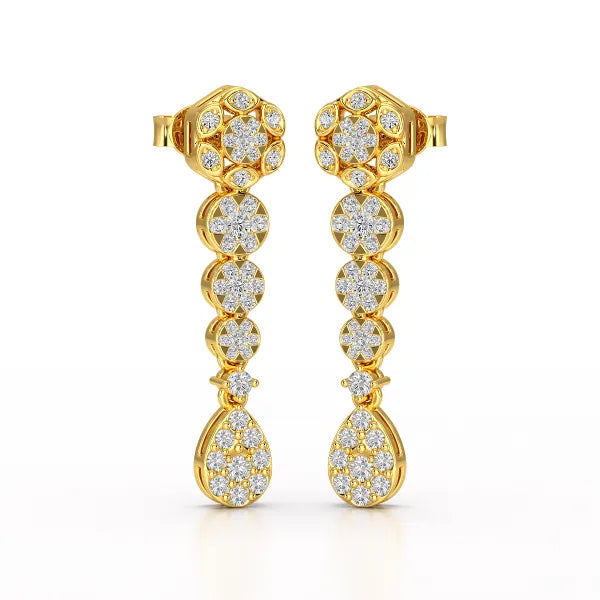 0.83 CT Lab Diamond Teardrop Dangle Earring