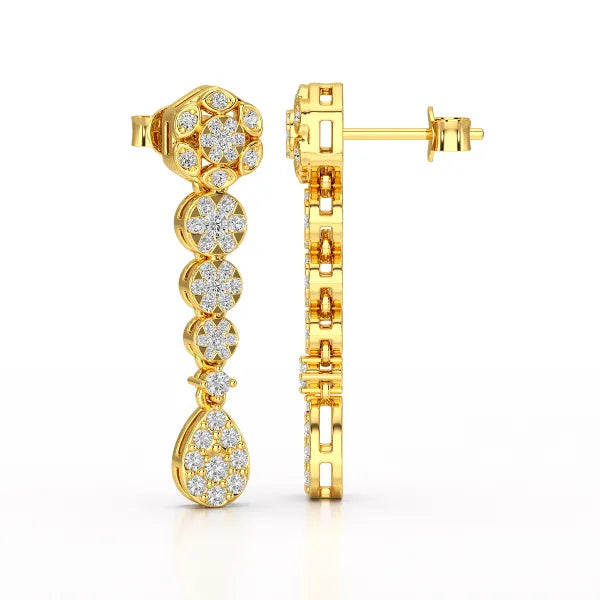 0.83 CT Lab Diamond Teardrop Dangle Earring