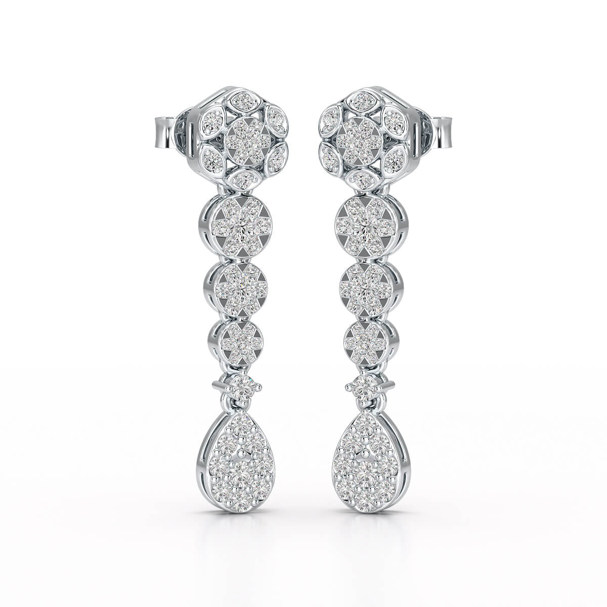 0.83 CT Lab Diamond Teardrop Dangle Earring