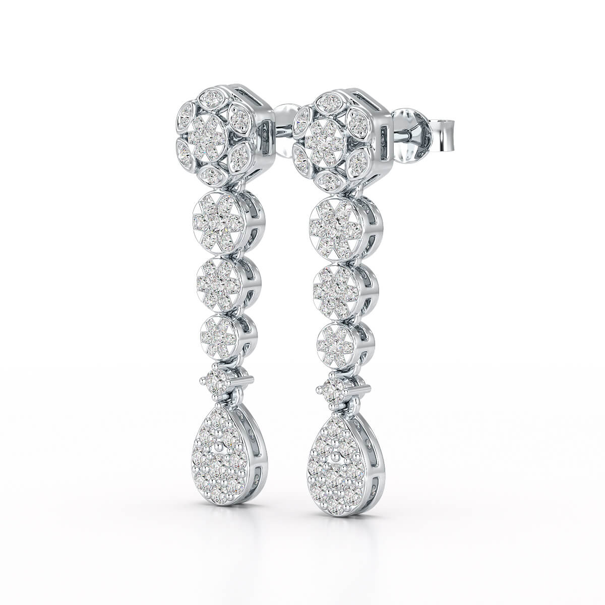 0.83 CT Lab Diamond Teardrop Dangle Earring