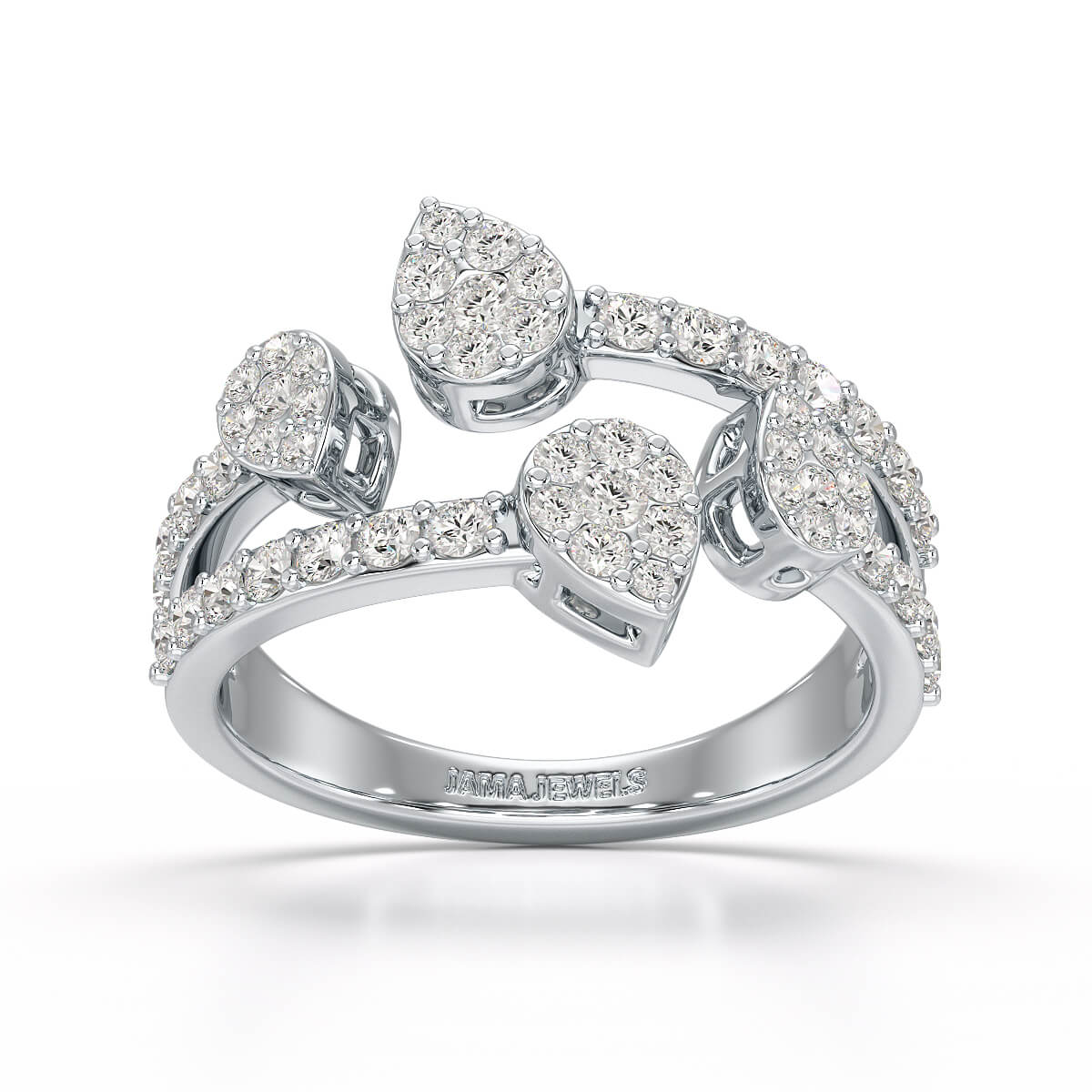 0.84 CT Layered Lab Diamond Wedding Ring