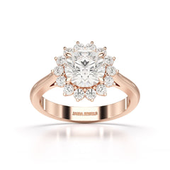 3.97 CT Lab Diamond Halo Ring