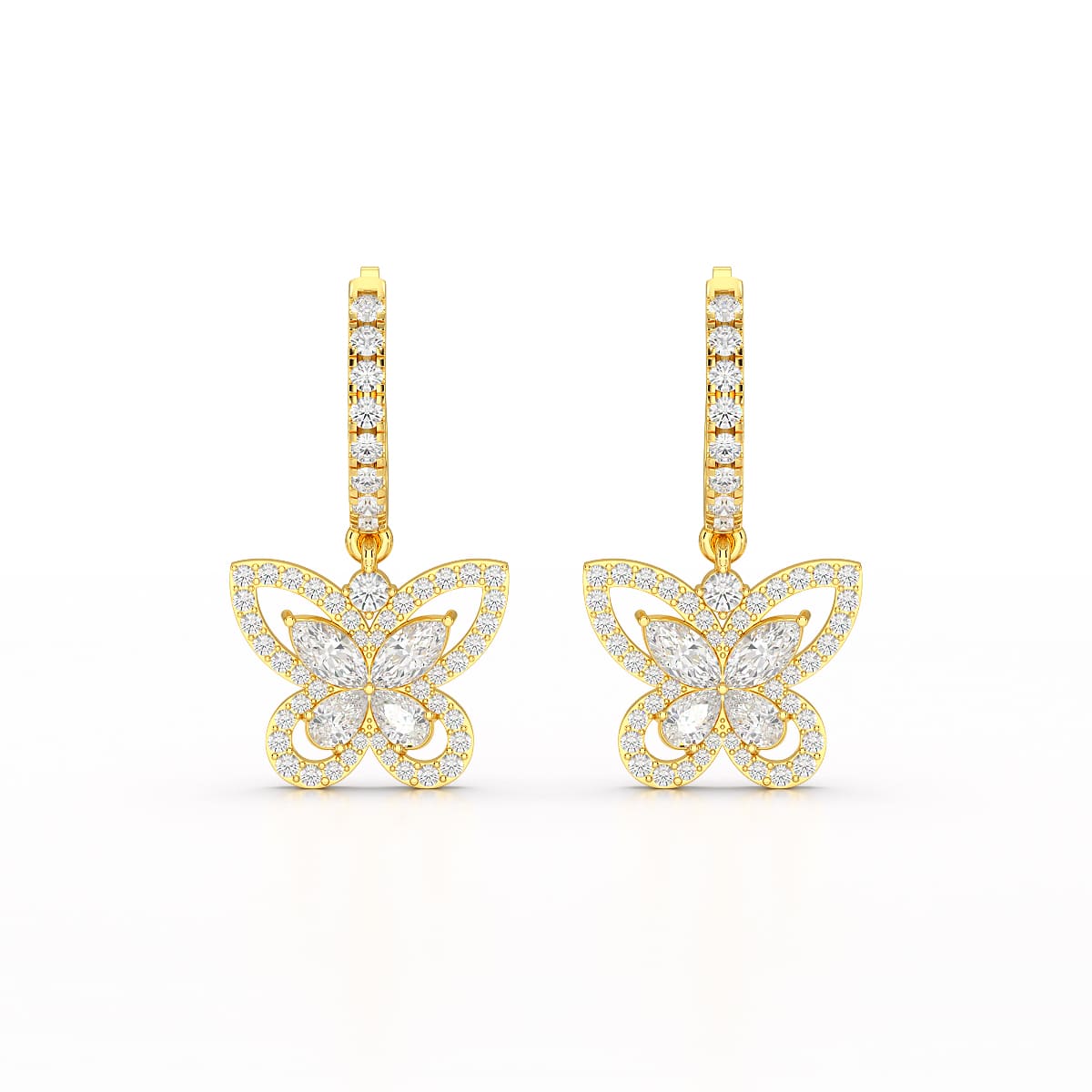 0.98 CT Lab Diamond Dangle Hoop Earrings