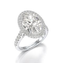 6.1 CT Oval Cut Lab Diamond Wedding Ring - Jama Jewels 