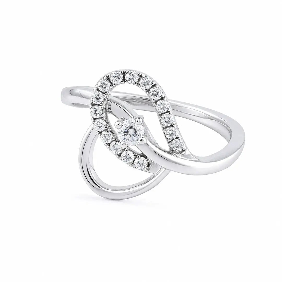 0.20 CT Elegant Lab Diamond Ring with Round Diamonds (Ready for Delivery)