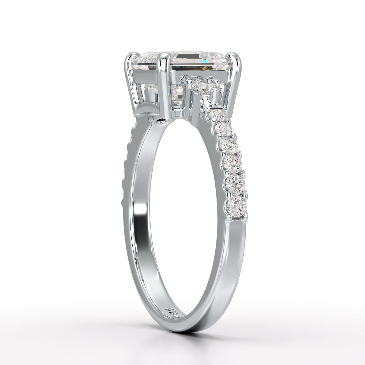 Asscher Cut 2.33 CT Lab Diamond Engagement Ring - Jama Jewels 