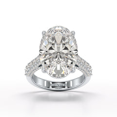 12.06 Carat Oval Cut Lab Diamond Engagement Ring - Jama Jewels 